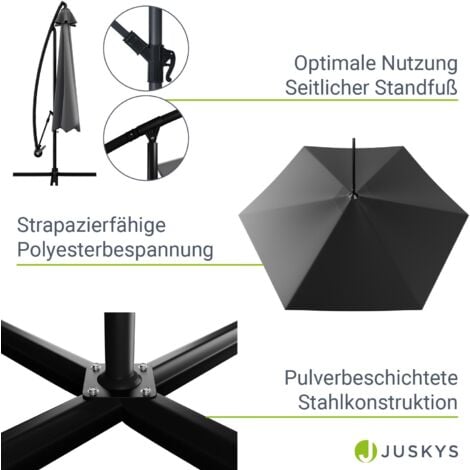 Sekey Metall Universal-Bodenplatte/Sonnenschirmständer für  Sonnenschirm/Ampelschirm/Kurbelschirm, Silber