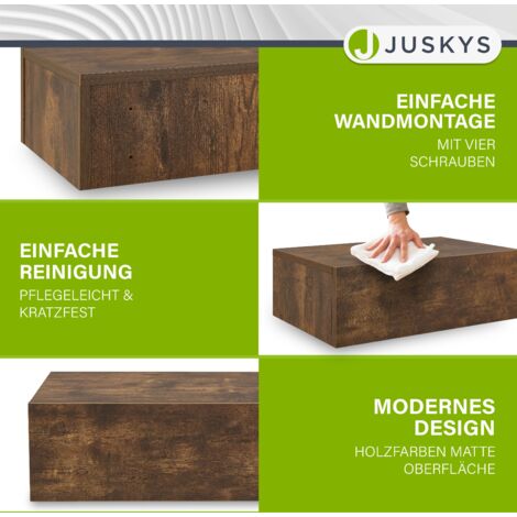 Trade Shop - Mensola Da Parete Con Cassetto Sospeso Pensile In Legno Rovere 40x24x10cm 782510 89320946