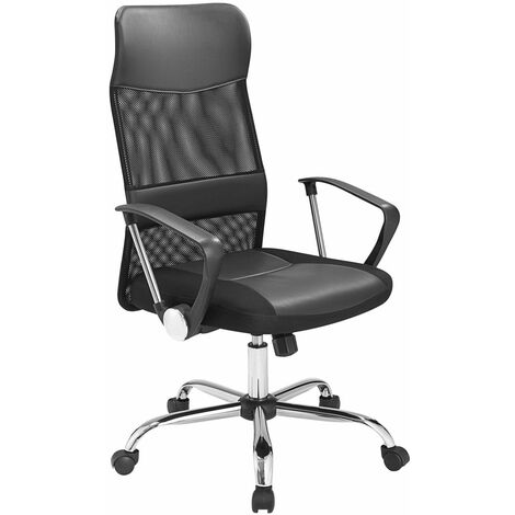Juskys Bürostuhl ergonomisch Schreibtischstuhl Drehstuhl - höhenverstellbar  mit Mesh Bespannung hohe Rückenlehne - Gaming Stuhl mit Armlehne - Schwarz
