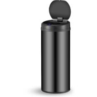 Juskys Automatik Mülleimer mit Sensor 50L - elektrischer Abfalleimer, Bewegungssensor, automatischer Deckel, wasserdicht, Klemmring, Küche - Schwarz