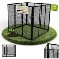 Juskys Metall Komposter 450 L, Gitterkomposter mit Stecksystem, rostfrei, ideal für Gartenabfälle & Küchenreste, verzinkter Stahl – Schwarz