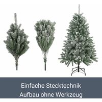 Juskys Weihnachtsbaum Talvi – Künstlicher Tannenbaum mit Kunstschnee & Ständer aus Metall – Christbaum für Deko innen aus Kunststoff 140 cm hoch