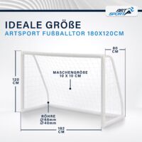 ArtSport Fußballtor Fußballtor mit Klicksystem für Garten in Weiß