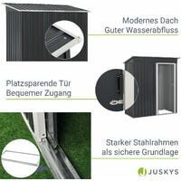 Juskys Metall Gerätehaus M mit Pultdach, Garten & Heimwerken Garten Garten & Gewächshäuser Geräteschuppen 