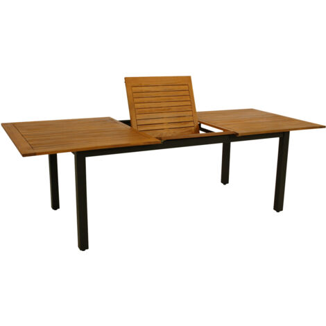 Ausziehtisch SARONNO 180/240x100cm, Aluminium anthrazit + Akazie geölt, FSC®-zertifiziert (1/5)