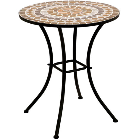 Bistrotisch LUCCA 60cm rund, Eisen schwarz und Mosaik terracottafarben (1/5)