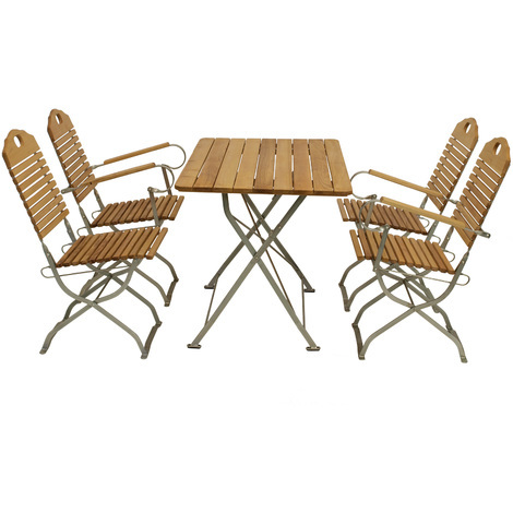 Gartenmöbel Set 2x Stuhl 1x runder Tisch Metall braun Sitzgruppe Gartenset 