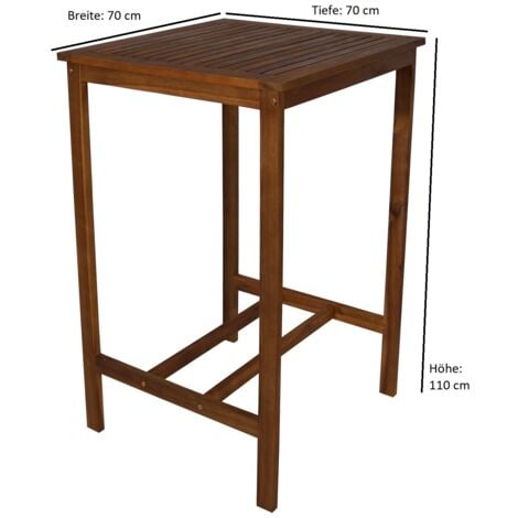 Stehtisch INDRA 70x70cm, Akazienholz geölt