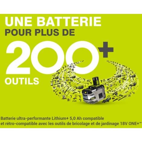 RYOBI Batterie 18V One+ 5.0Ah Lithium-ion RB18L50