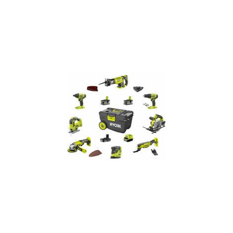 Pack RYOBI Combo 8 outils - 2 batteries 5.0Ah et 1 batterie 2.0Ah