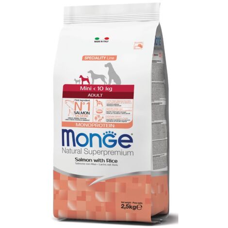 Monge Natural Superpremium Mini Adult Monoprotein Saumon avec du riz