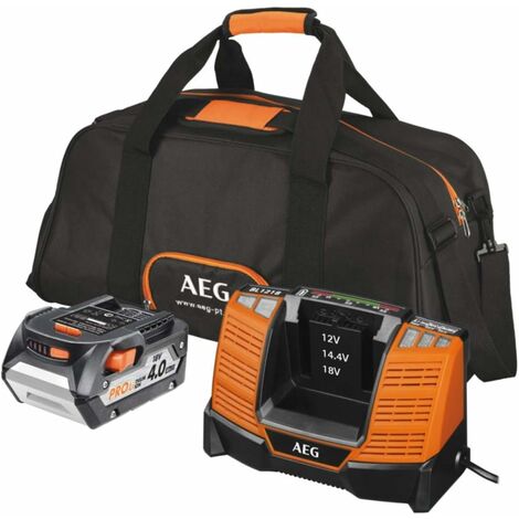 Pack de batterie lithium 4.0Ah 18V – Chargeur rapide 80 min – Sac de transport inclus – Pour outils électroportatifs AEG (1/4)
