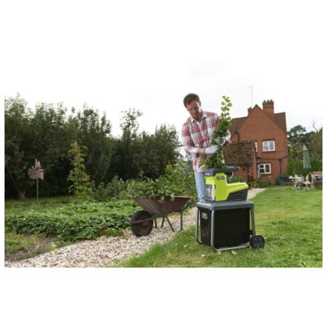 Pack RYOBI Broyeur de végétaux 3000W RSH3045U - Gants de jardinage Cuire Taille M RAC810M