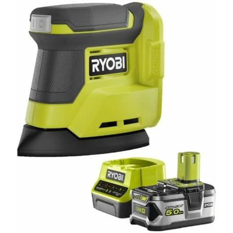 Pack RYOBI Ponceuse triangulaire 18V One+ - RPS18-0 - 1 Batterie 5.0Ah - 1 Chargeur rapide RC18120-150