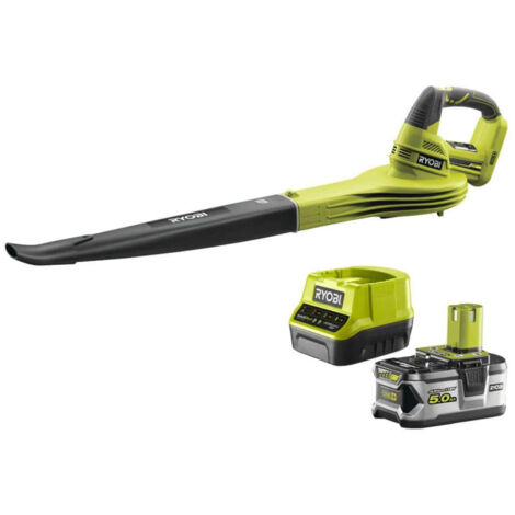 Pack RYOBI souffleur 18V One+ OBL1820S - 1 batterie 5.0Ah LithiumPlus - 1 chargeur rapide 2.0Ah RC18120-150