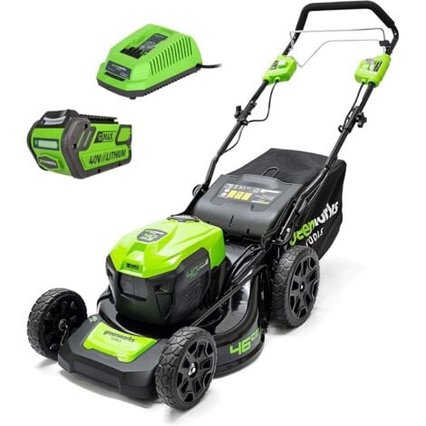 GREENWORKS - Tondeuse tractée 40V - Coupe de 46cm - 1 Batterie 4,0Ah - 1 Chargeur - GD40LM46SPK4x