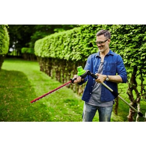 GREENWORKS - Taille-haie sans Fil à Deux Sections 60 V, tête pivotante à 7 Positions, Lames découpées au Laser de 50 cm, Moteur sans balais, Comprend Une Batterie 2 Ah et Un Chargeur 2 A
