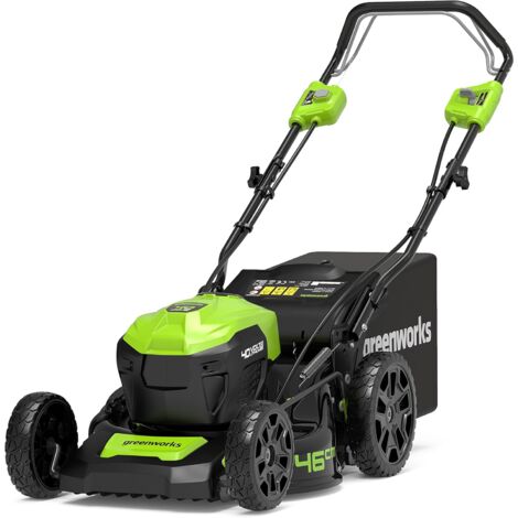 Tondeuse à gazon 46 cm 40V – Autopropulsée avec moteur brushless – 3 en 1 : mulching, vidange latérale, sac 50L – Pour pelouses jusqu'à 600 m² – Greenworks - GD40LM46SP