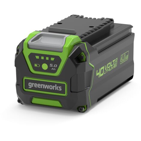 Greenworks – Batterie rechargeable 40V 5Ah – Technologie Li-ion – Durabilité jusqu'à 2000 cycles – Affichage LED niveau de charge - G40B5
