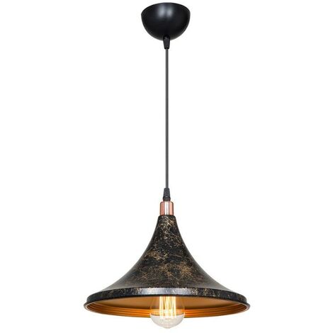 Lampion Chinois Décoratif - Métal Noir Et Doré Avec Verre - Neuf Avec étiquettes - Décoration Maison