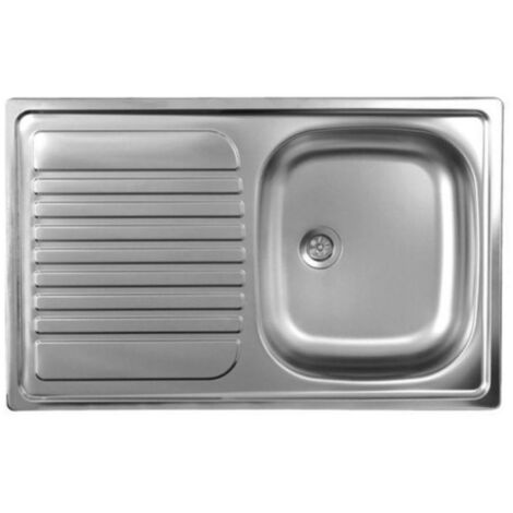 Evier encastré en inox satiné avec égouttoir 79x50 cm - Samet Classic 273 (1/5)