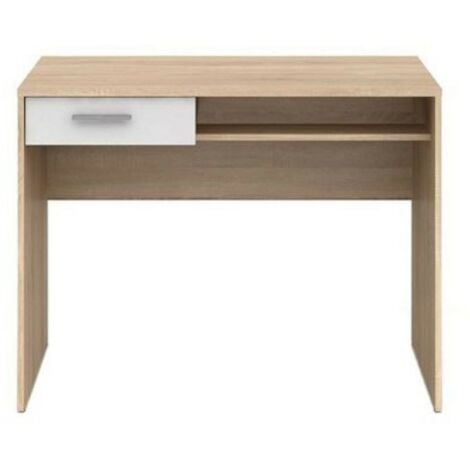 Bureau avec 2 tiroirs blanc 100 cm - Nepo Plus