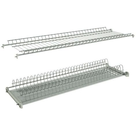 Egouttoir à vaisselle encastré pour meubles hauts de 90 cm avec plateau (1/2)