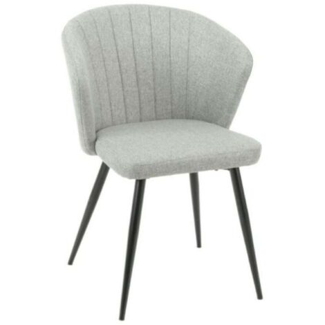 Chaise élégante recouverte de tissu gris et pieds en métal noir - Krid (1/5)