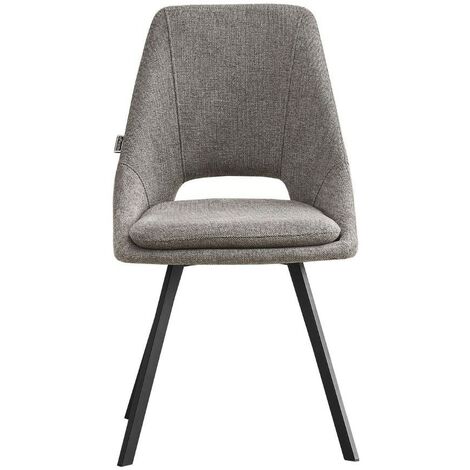 Chaise en tissu gris avec pieds noirs - Blauss (1/2)