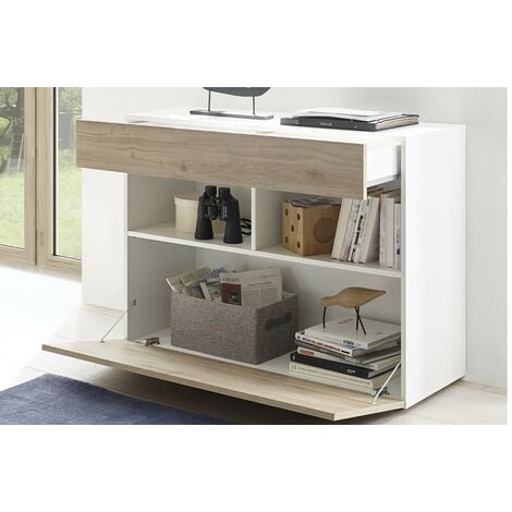 Buffet buffet 110 cm chêne et blanc - Astrakat