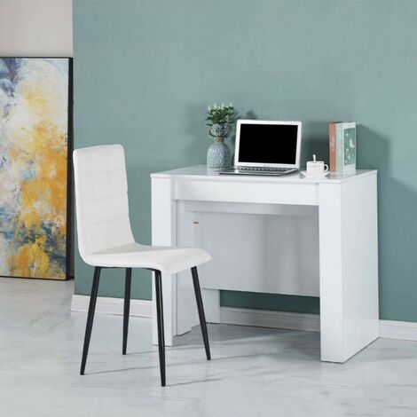 Table console blanche 90x50 cm extensible à 3 mètres - Ofelia (1/5)