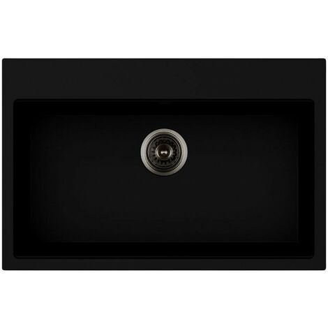 Evier monocuve en quartz couleur noir 78x51 cm - Waltz (1/2)