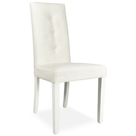 Chaise avec décoration florale recouverte de tissu blanc - Montecarlo (1/4)