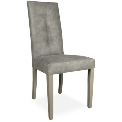 Chaise tapissée grise avec revêtement en tissu - Montecarlo (1/4)