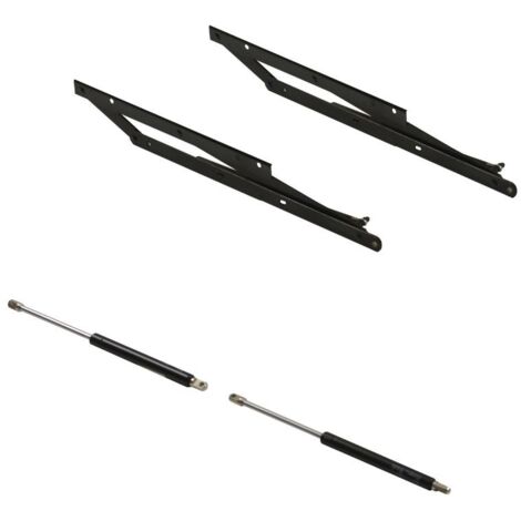 Jeu Mécanismes Levage Lit Canapé 135cm - Système Frontal Acier Noir Emuca