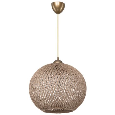 Plafonnier avec abat-jour en corde tressée beige - Yumak MDL4746 (1/2)