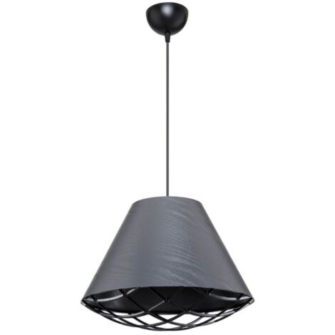 Plafonnier moderne avec abat-jour en tissu anthracite - Ayda ASZ1560 (1/4)