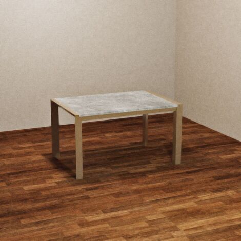 Table à rallonge avec plateau ciment et piétement gris tourterelle 130x80 cm - Golia (1/2)