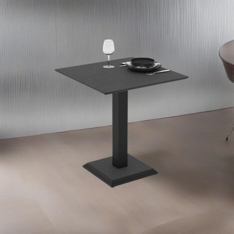 Table carrée oxydée avec pied en métal 68x75H cm - Berri (1/5)