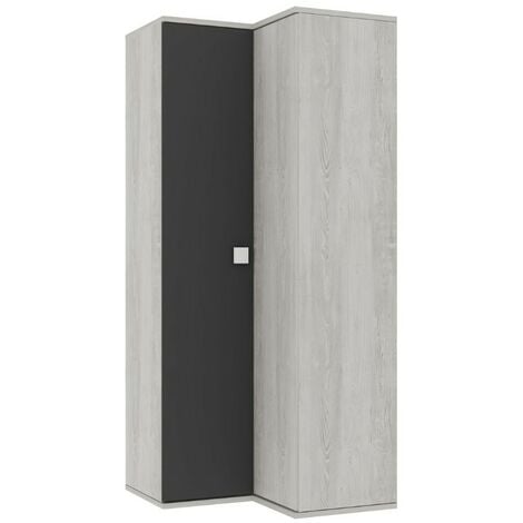 Eckschrank 98x223h Cm Farbe Weiß Abgenutzt Und Anthrazit