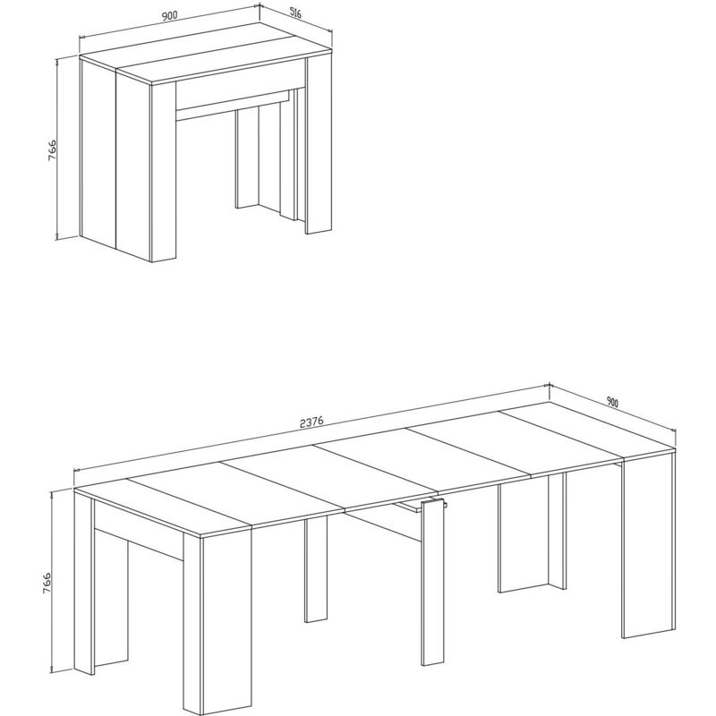 Table de Bureau à Rallonges peut Transformer Comme Console Extensible avec  2 Tiroirs en Bois Multifonctionelle - Costway