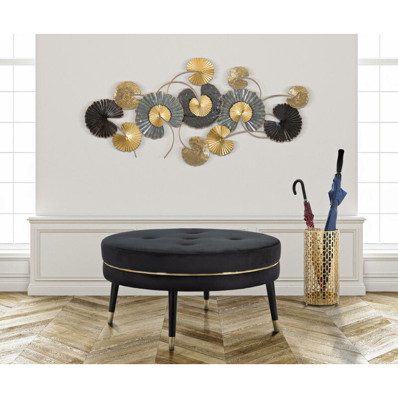 Dmora Décoration murale, Fer, Avec motif floral, Dimensions : 66 x 4 x 98  cm, avec emballage