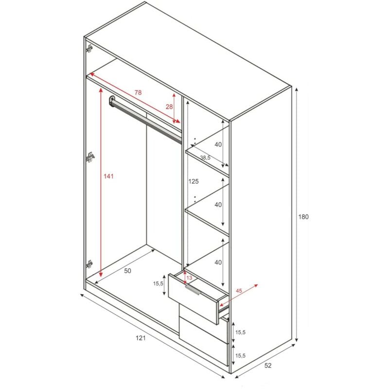 Penderie armoire de placard modulaire multifonctionnelle empilable avec  organisateur de 12 cubes avec tige de suspension Talkeach - Conforama