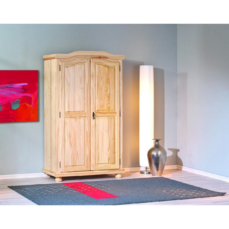 Armoire basse lingère 2 portes en pin Dimension Produit : L 85 x P