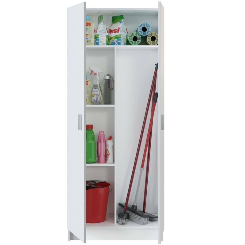 Dmora Armoire Polyvalente Fiordaliso, Armoire Linéaire Avec 1 Porte Et Internes Range Chaussures Moderne 50x30h182 Cm Couleur Blanc Et Ciment 47528671