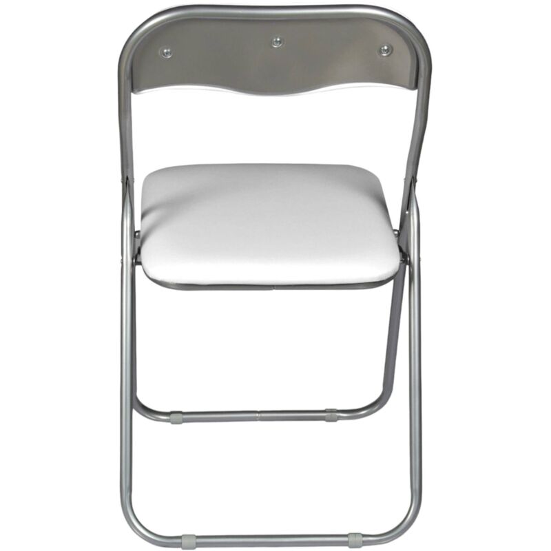 Lot 2 Chaises Pliantes Marbella Dmora - Simili Cuir Noir - Fauteuil Gain De Place Pour Invités Et Réunions