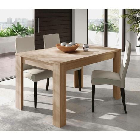Dmora Table à rallonge Midland, Table de salle à manger extensible, Table à manger extensible avec rallonge, cm 140/190x90h78, Chêne