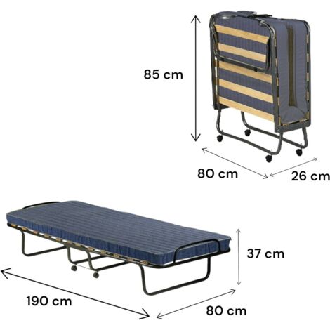 Promo Lit Pliant Sommier 17 Lattes + Matelas Mousse 90 X 190 Cm Foldi chez Auchan