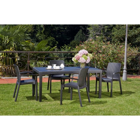 Table Pliable de Jardin Plastique Patio Salle à Manger Multicolore