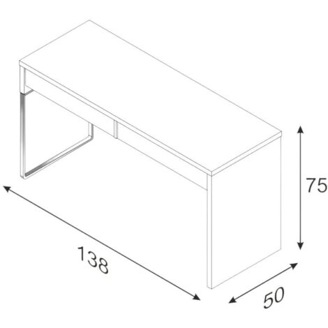 Dmora Table console Billings, Bureau avec plateau extensible, Bureau PC  avec 2 tiroirs, cm 99x36h88, Blanc, avec emballage renforcé